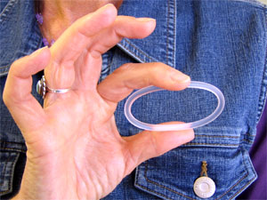 close up of flexible vaginal ring called, "nuva ring"