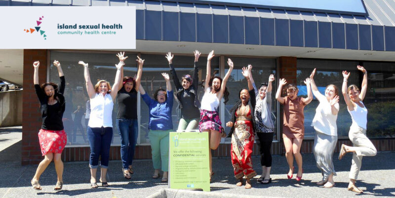 The Island Sexual Health Clinic team jumps for joy!
